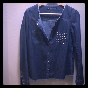 Zara denim studded shirt